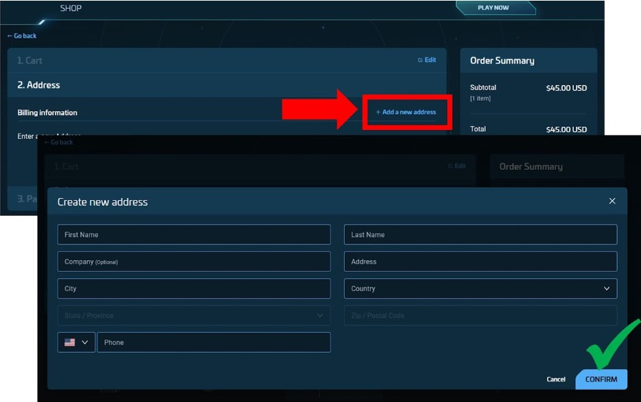 Update Address information